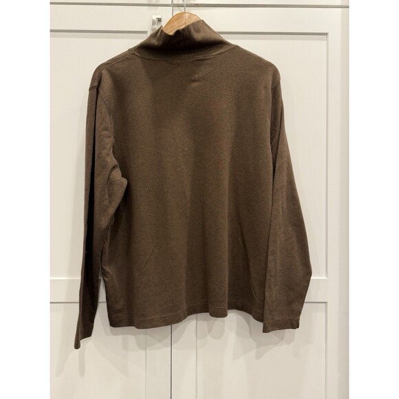 Lands' End Brown Turtleneck Long Sleeve Shirt Women’s XL 100% Cotton - Picture 3 of 9